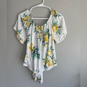 Open back flower and lace top
